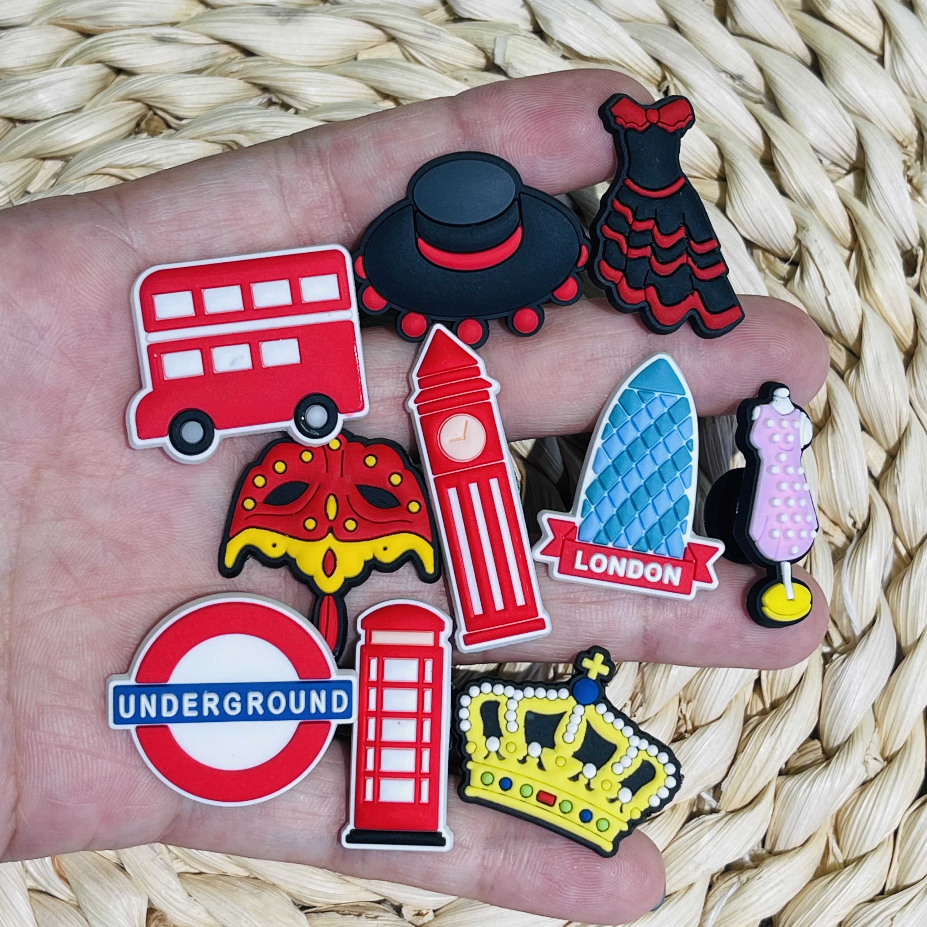 Men'S Accessories London - 1-10pcs London Double-decker Bus Shoes Button