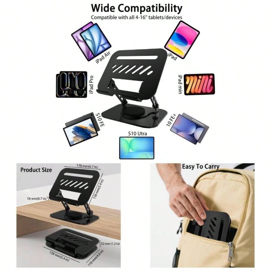 Men'S Accessories Office - Black Phone Holders Tablet Stand, 360