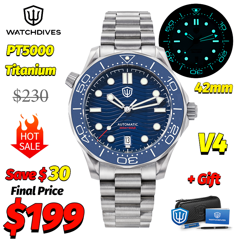 Men Accessories Bracelet - Watchdives WD007 V4 007 NTTD Mechanical