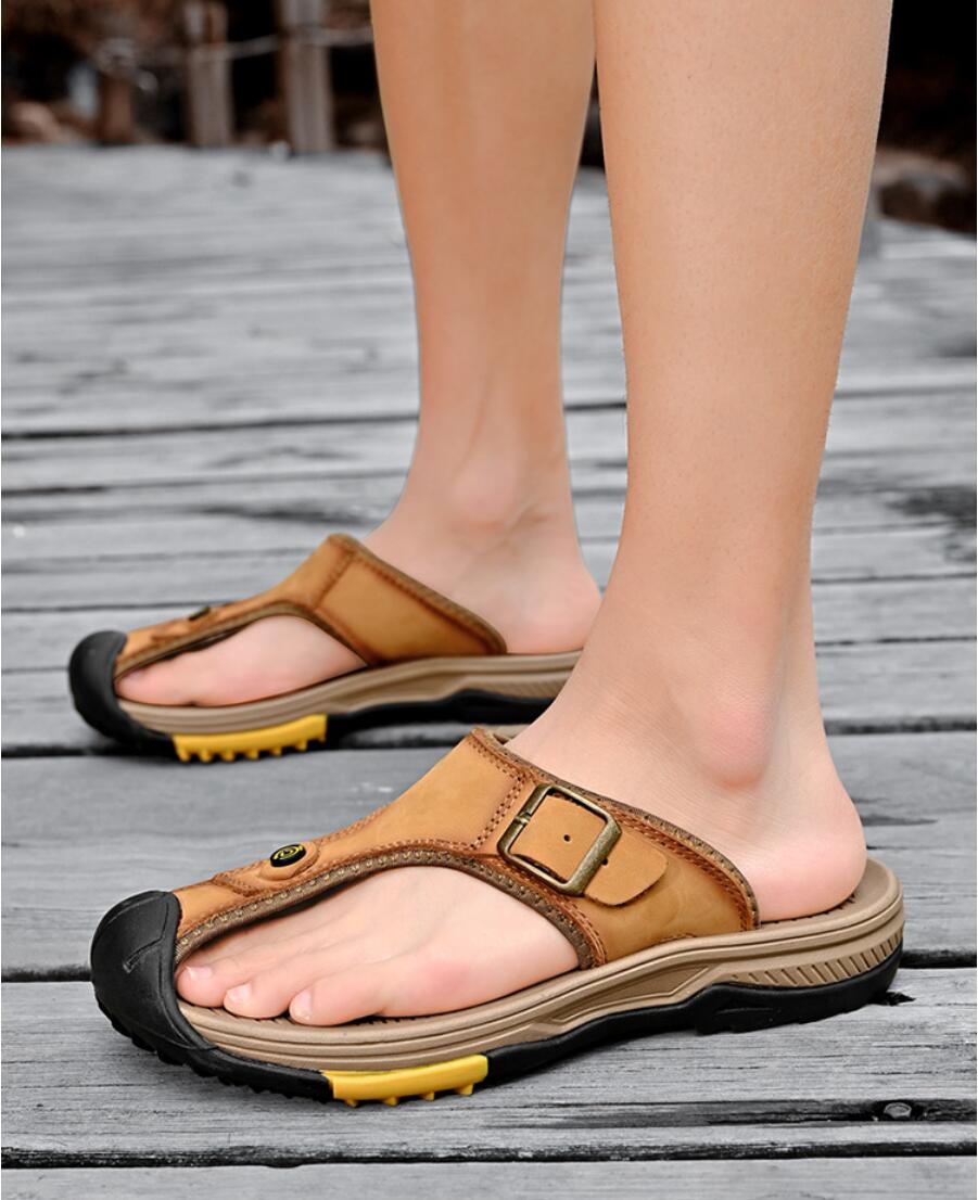 Men'S Accessories Leather - Genuine Leather Sandals Men Breathable Summer