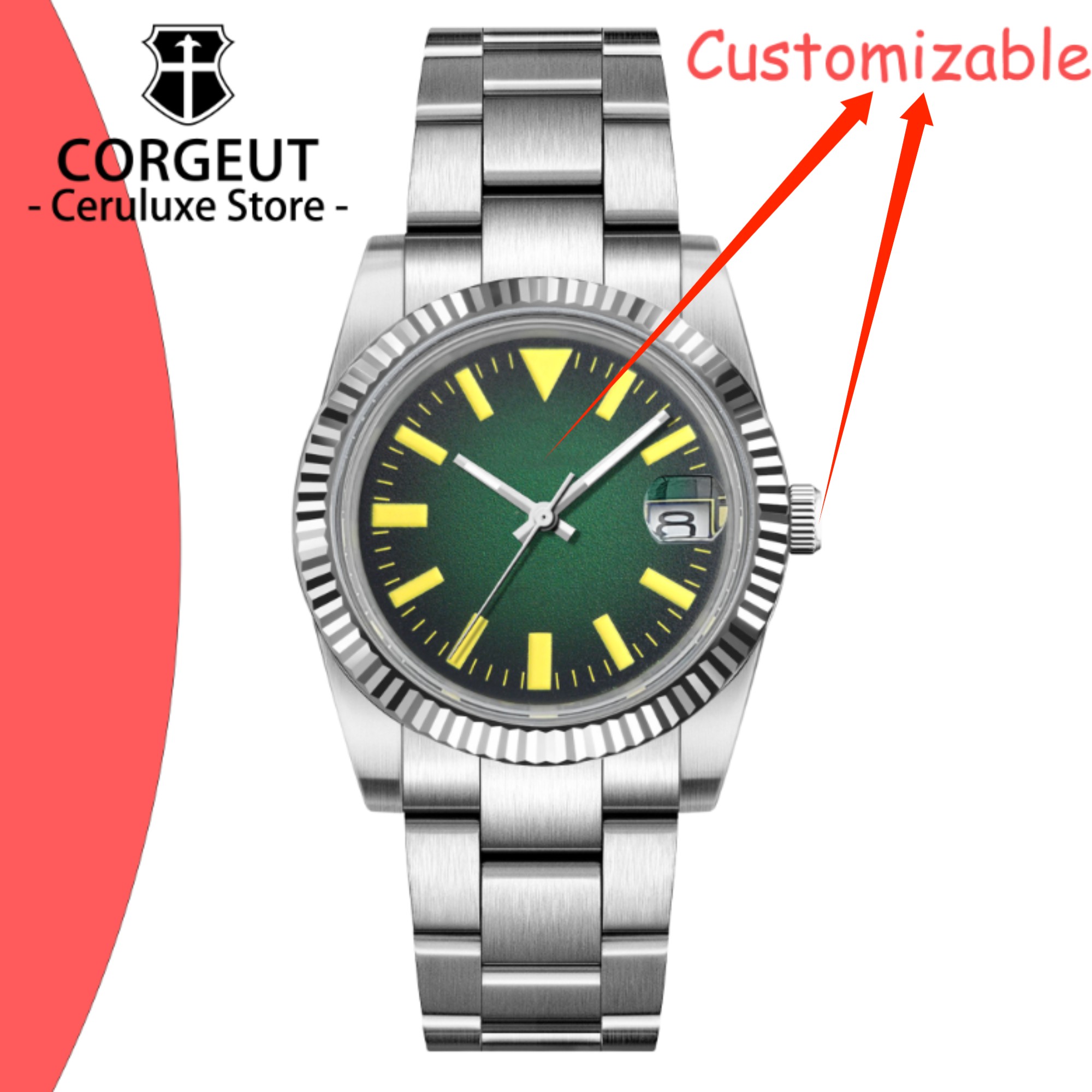 Men Accessories Bracelet - Custom Logo 36/39mm New NH35 Automatic