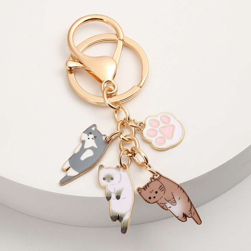 Men Accessories Ring - Kawaii Cat Keychain Pet Paw Key