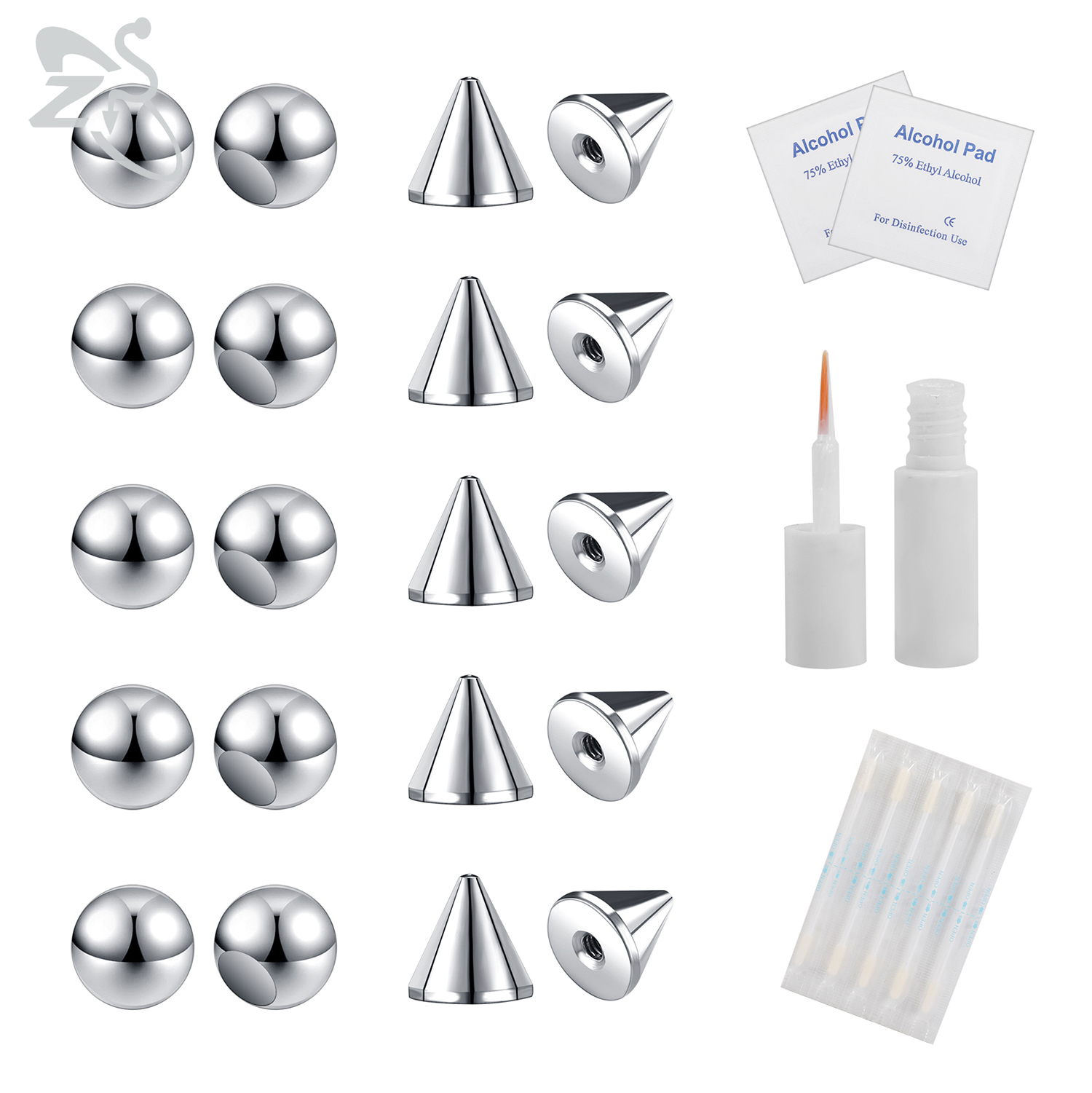 Men Accessories Ring - ZS 1 Set Fake Eyebrow Ring