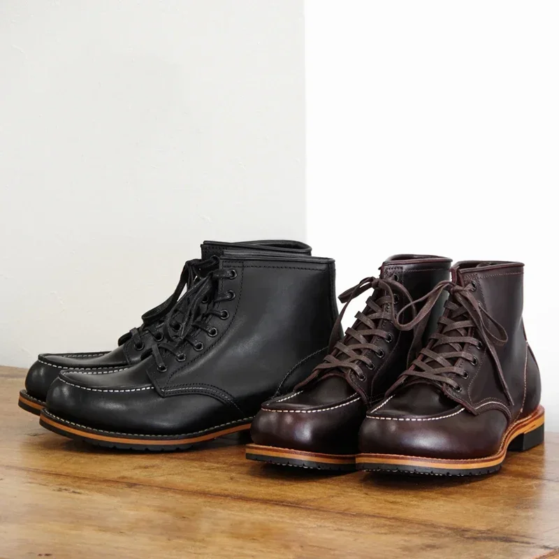 Men'S Accessories Leather - Goodyear-Handmade Toe Layer Cowhide Square Toe