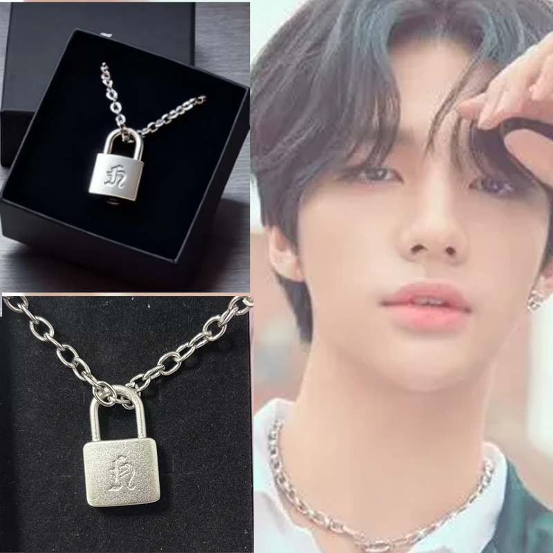 Men Accessories Style - Smooth Matte Finish Metal Lock Necklace
