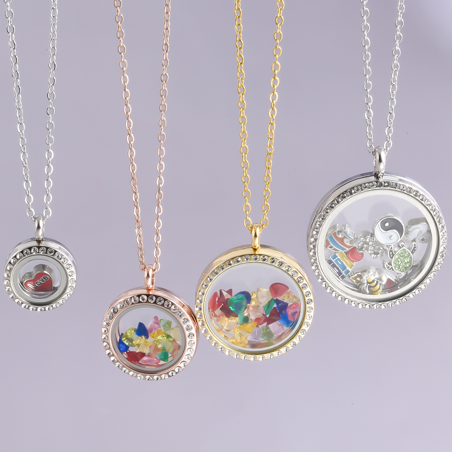 Alloy Round Shiny Rhinestone G - Men Accessories Locket avis et prix