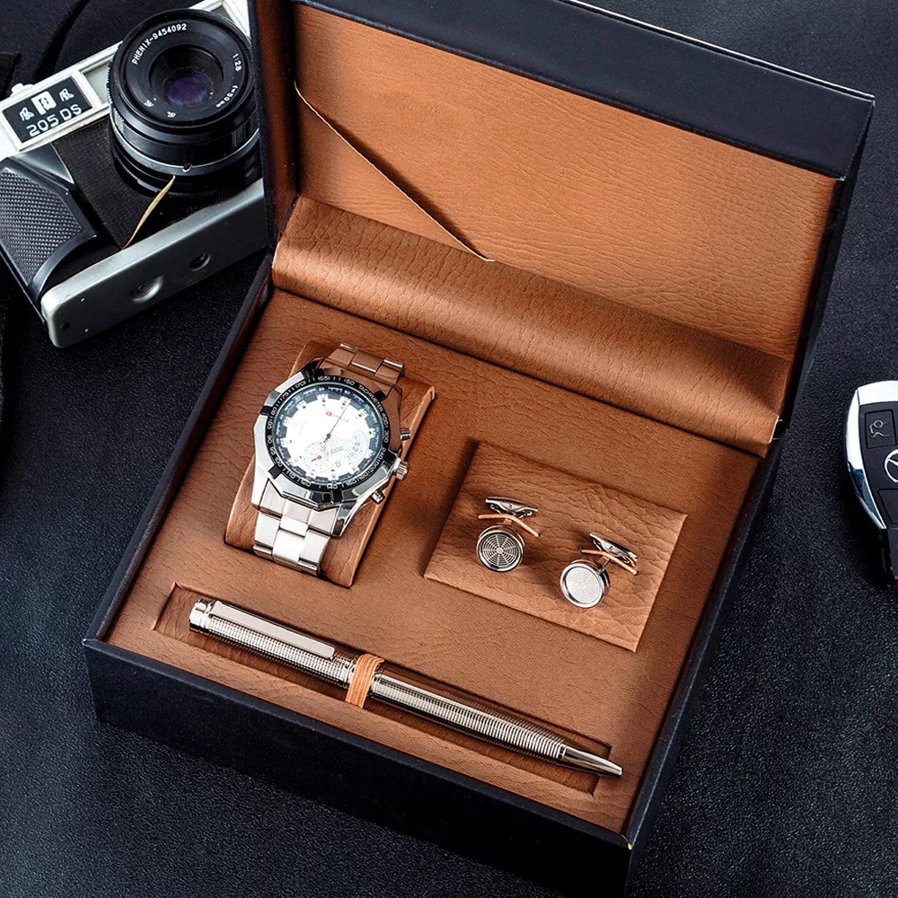 3Pcs Men Watch Gifts Set Fashi - Cufflink Box Set avis et prix