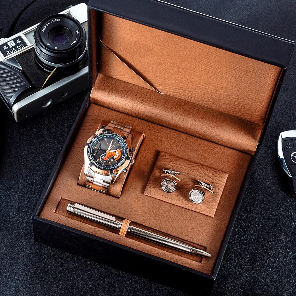 3Pcs Men Watch Gifts Set Fashi - Cufflink Box Set avis et prix