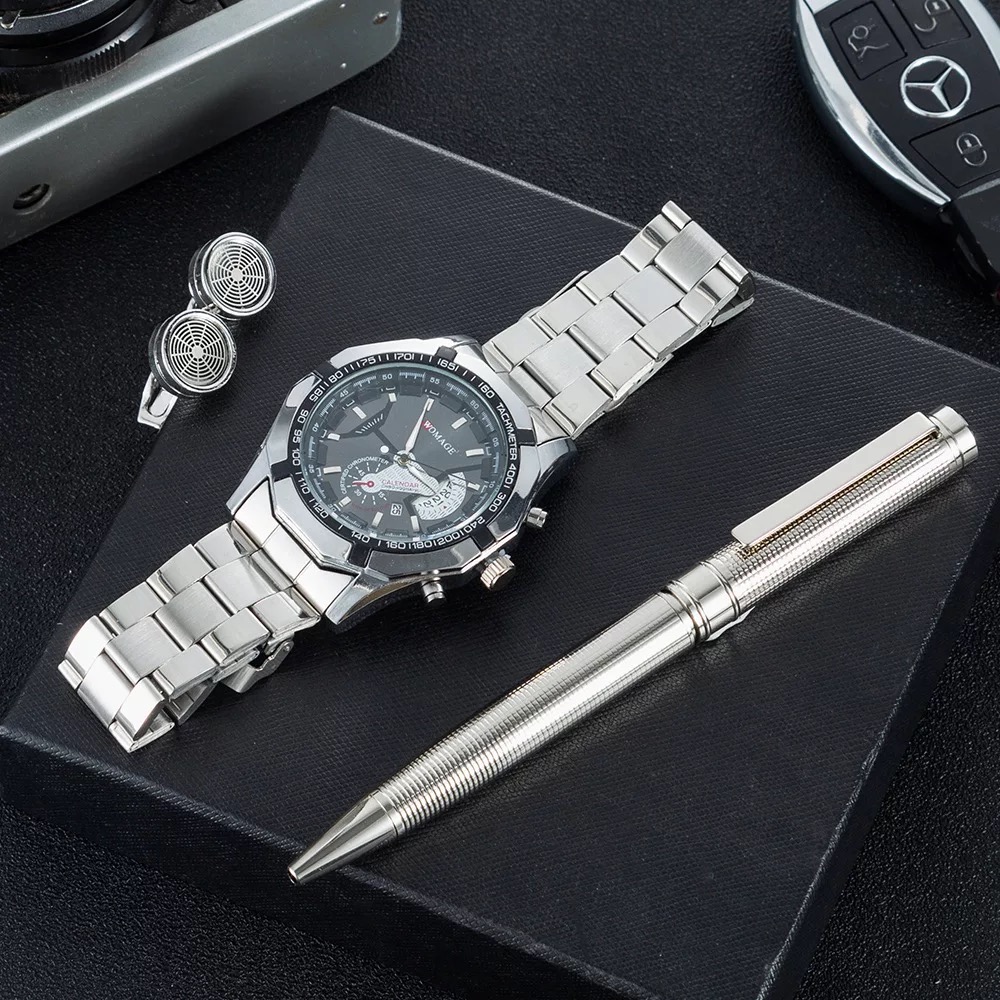 3Pcs Men Watch Gifts Set Fashi - Cufflink Box Set avis et prix