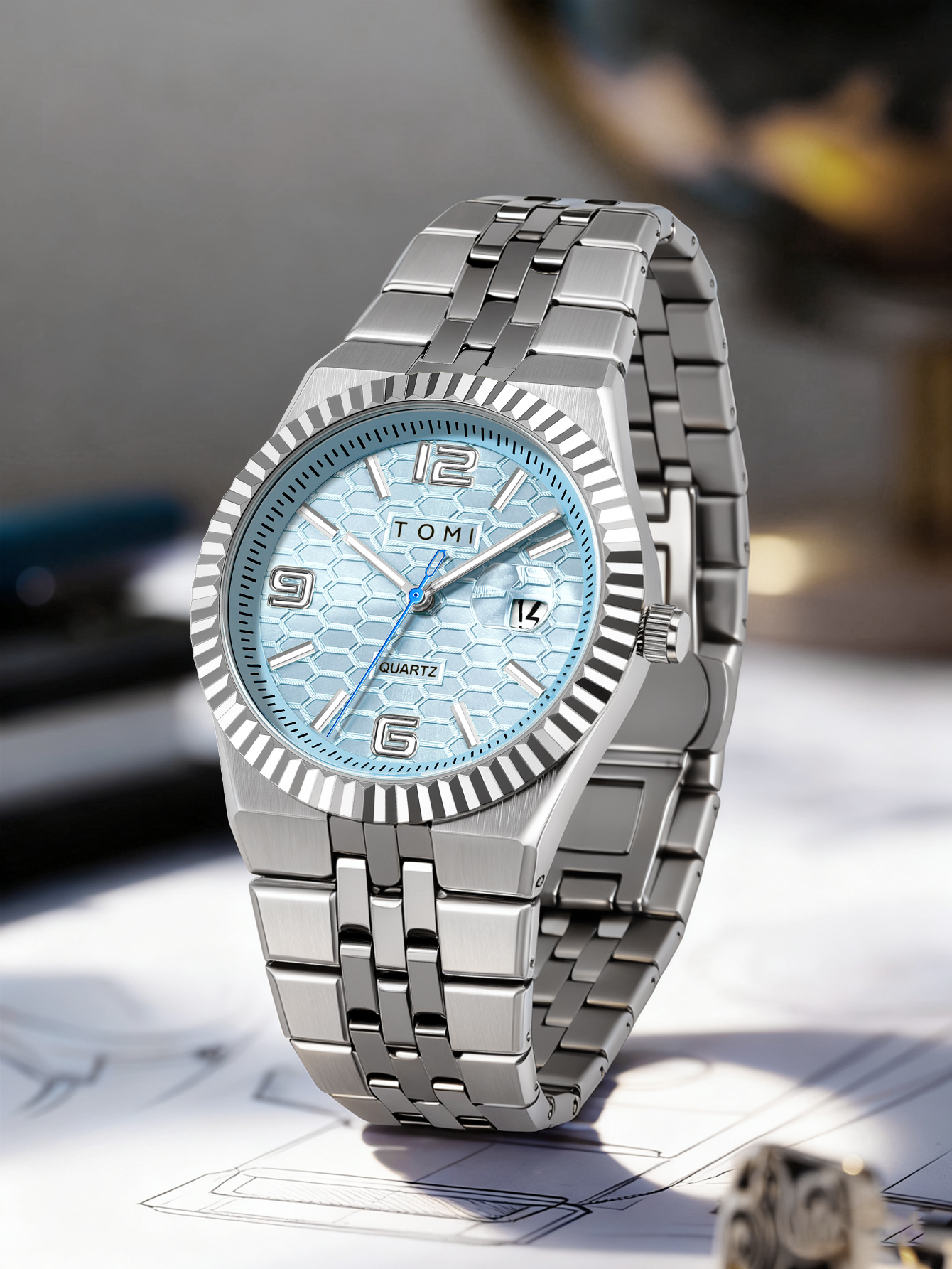 TOMI Luxury Men's Watch Steel  - Cufflink Box Set avis et prix