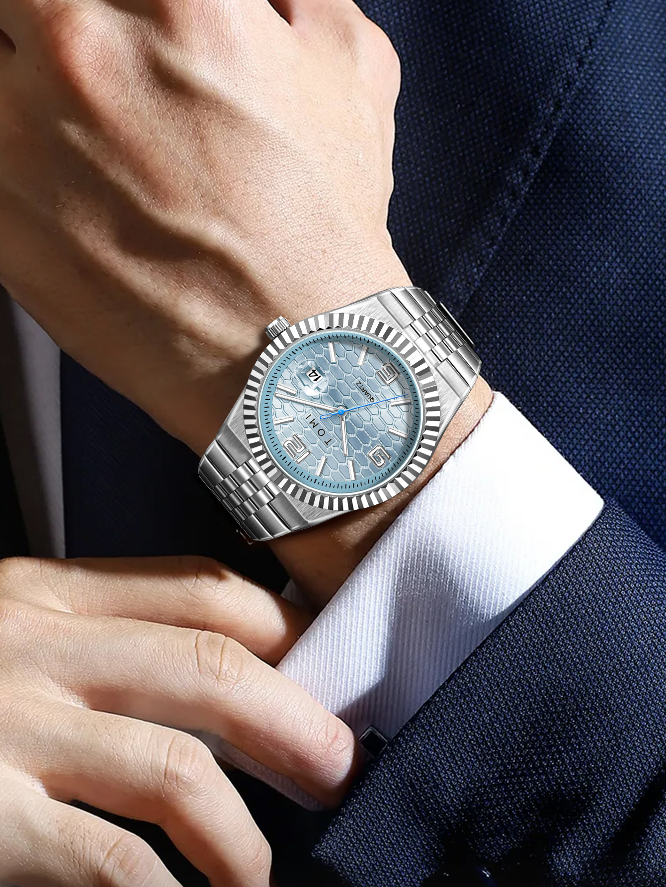 TOMI Luxury Men's Watch Steel  - Cufflink Box Set avis et prix
