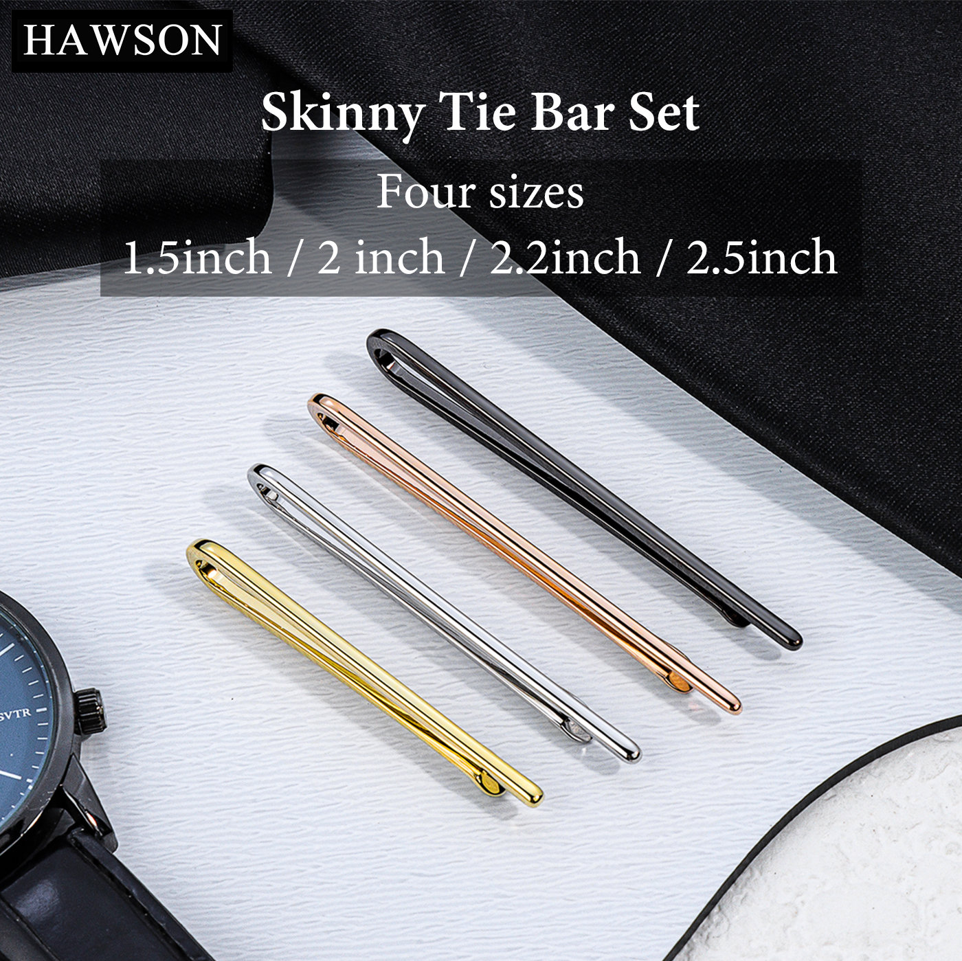 HAWSON Tie Clips for Men 4Pcs  - Cufflink Box Set avis et prix