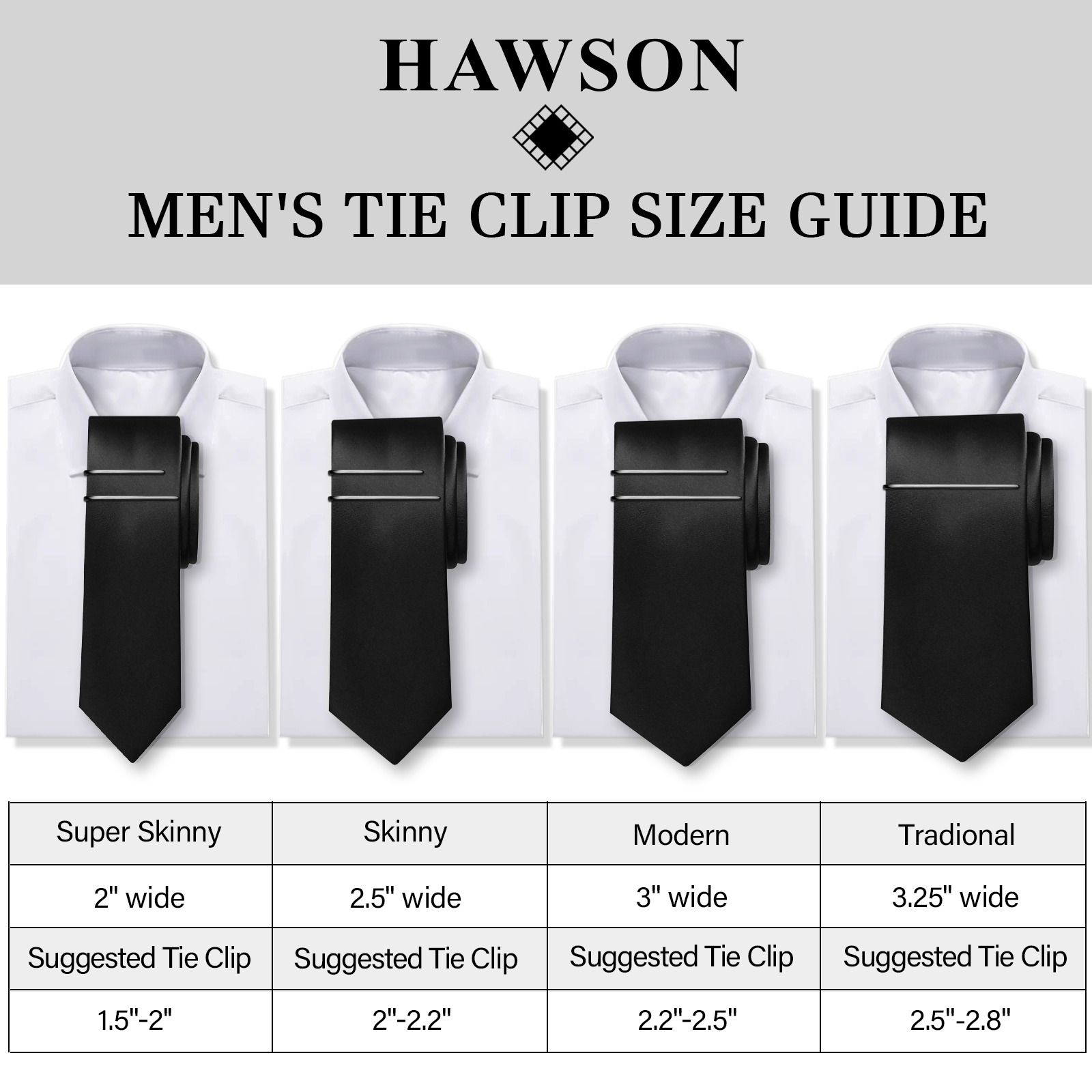 HAWSON Tie Clips for Men 4Pcs  - Cufflink Box Set avis et prix