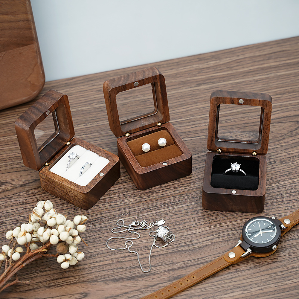 Black Walnut Solid Ring Box Si - Cufflink Box Set avis et prix