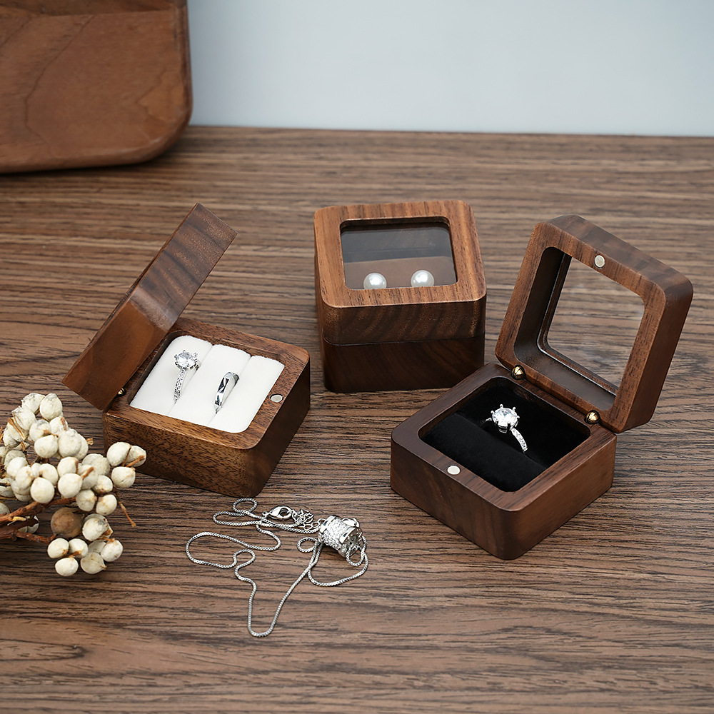 Black Walnut Solid Ring Box Si - Cufflink Box Set avis et prix