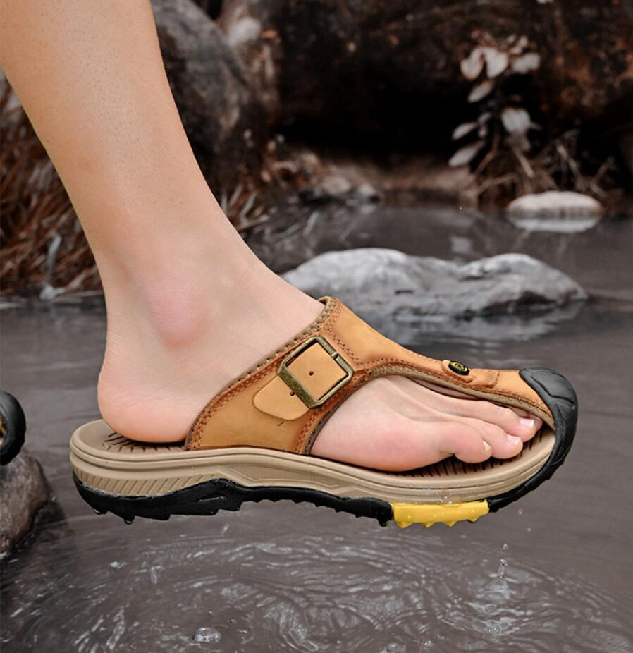 Genuine Leather Sandals Men Br - Men'S Accessories Leather avis et prix
