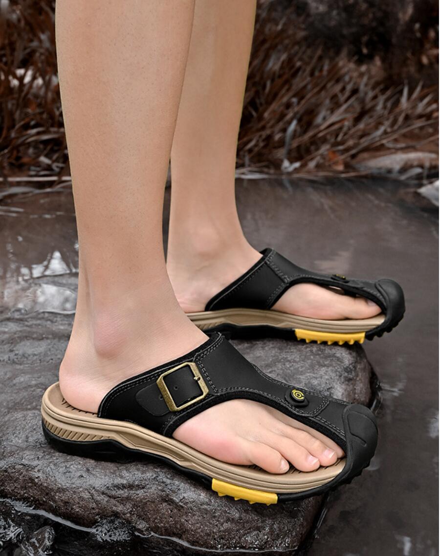 Genuine Leather Sandals Men Br - Men'S Accessories Leather avis et prix