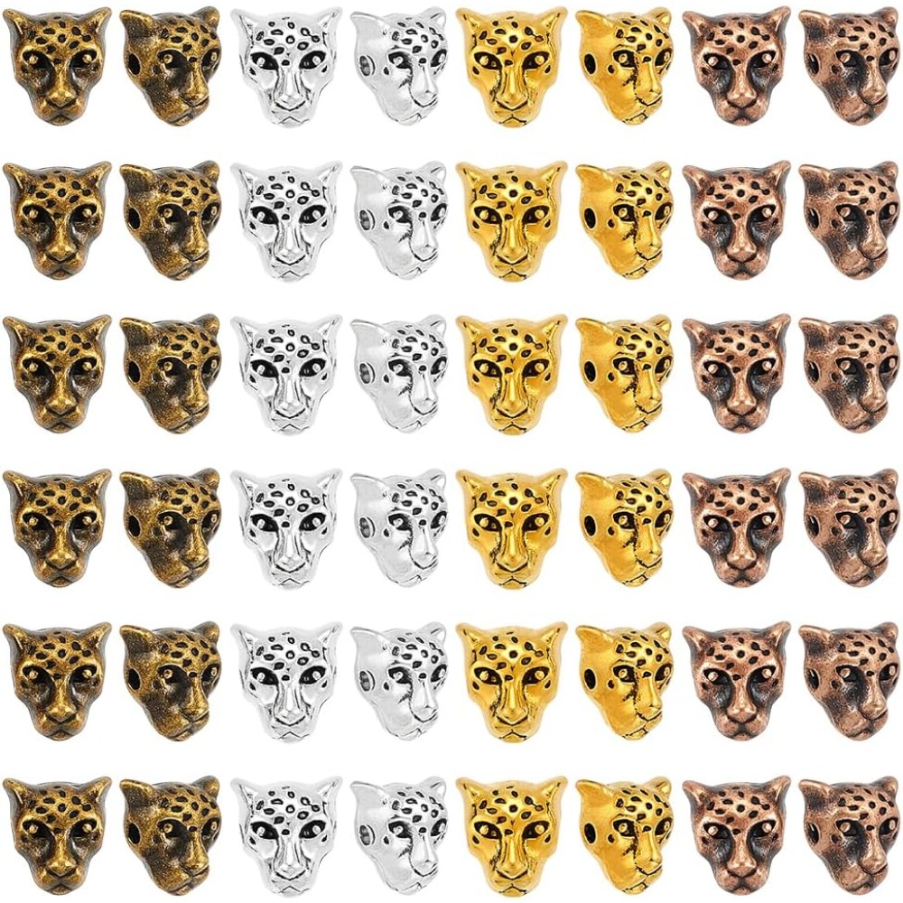 4 Colors Leopard Head Beads 10 - Bead Bracelet Men avis et prix
