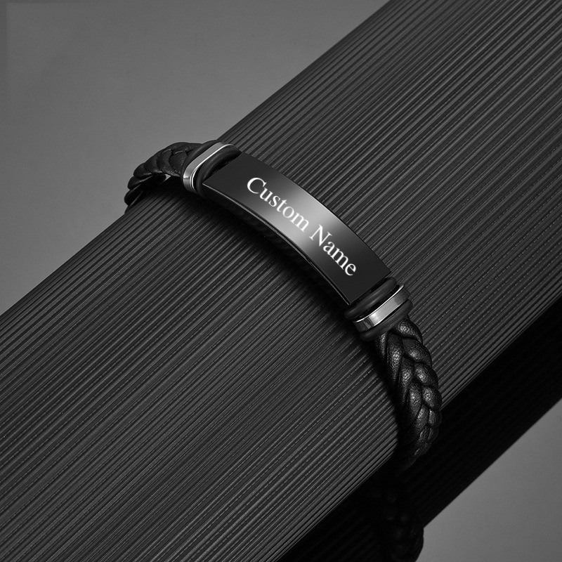 Personalized Leather Bracelet  - Bead Bracelet Men avis et prix