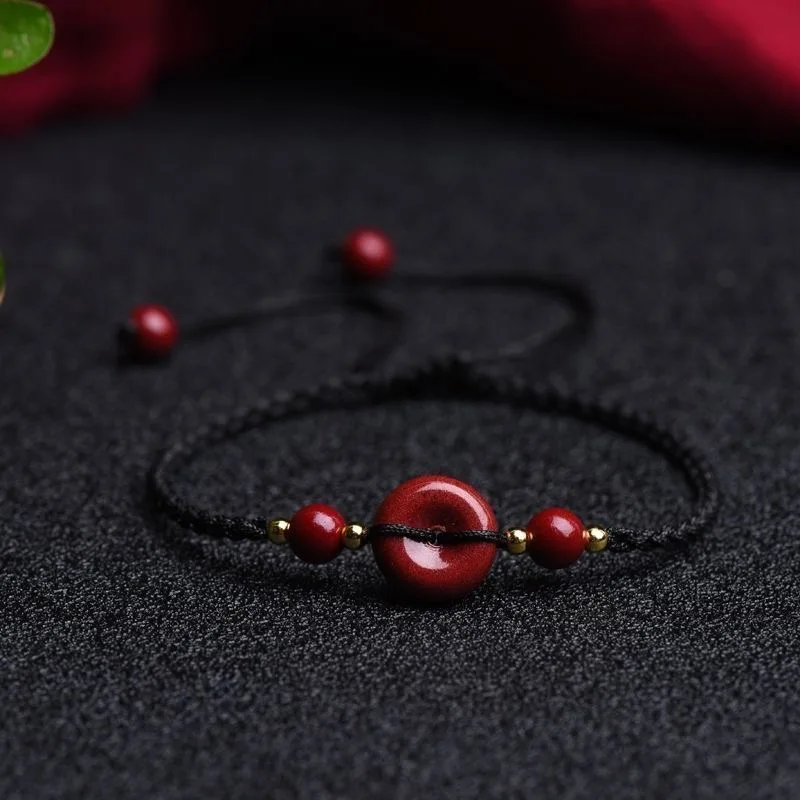 Customized Natural Red Cinnaba - Bead Bracelet Men avis et prix