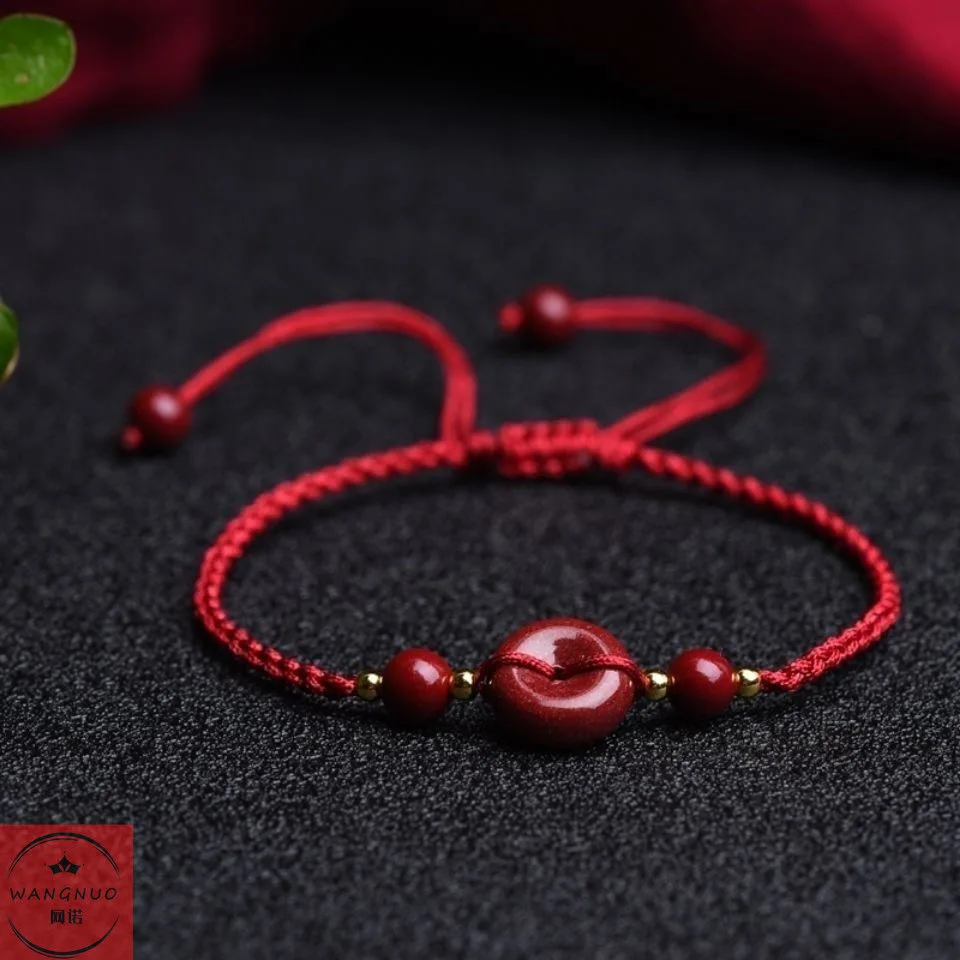 Customized Natural Red Cinnaba - Bead Bracelet Men avis et prix
