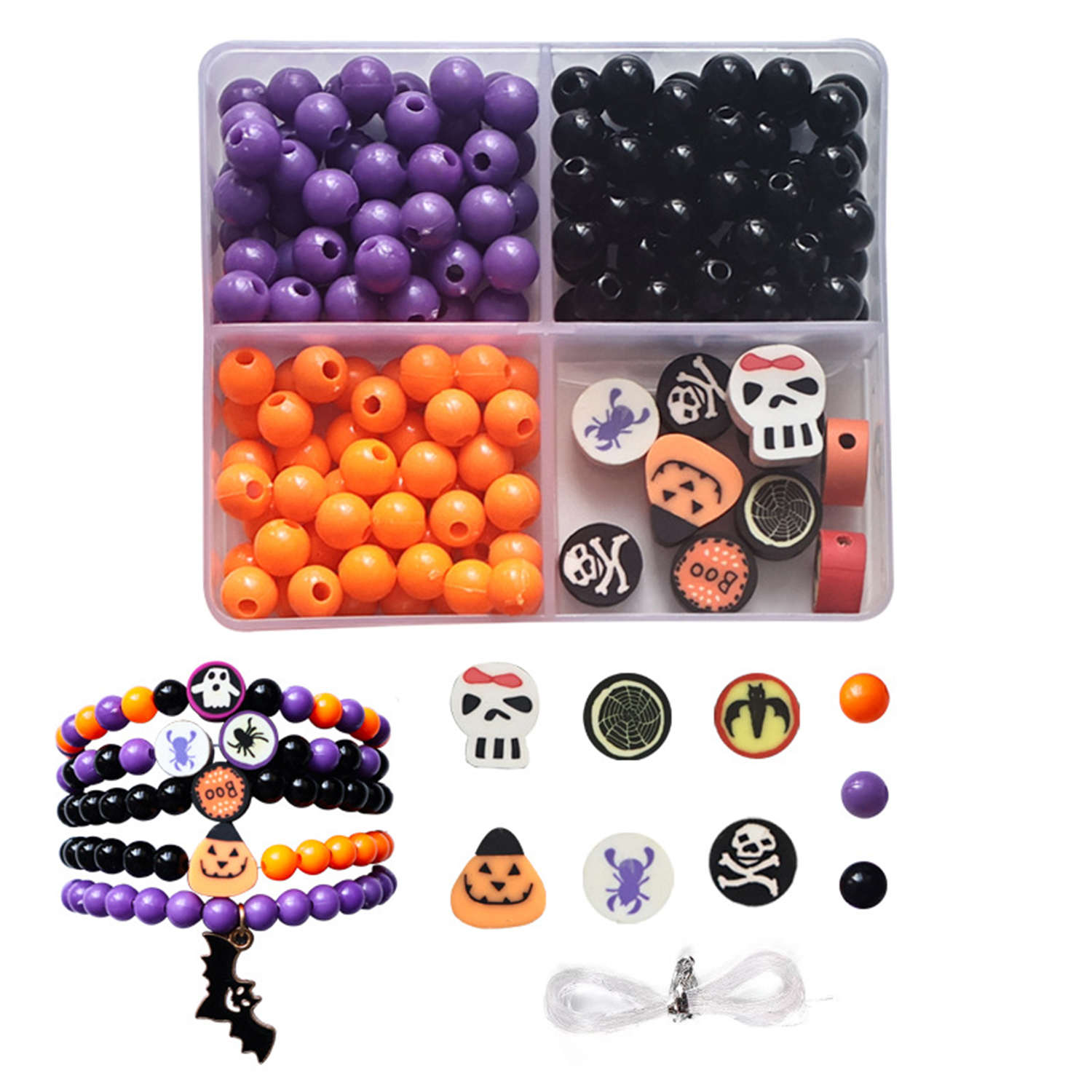 Halloween 4 grid beading set,  - Bead Bracelet Men avis et prix