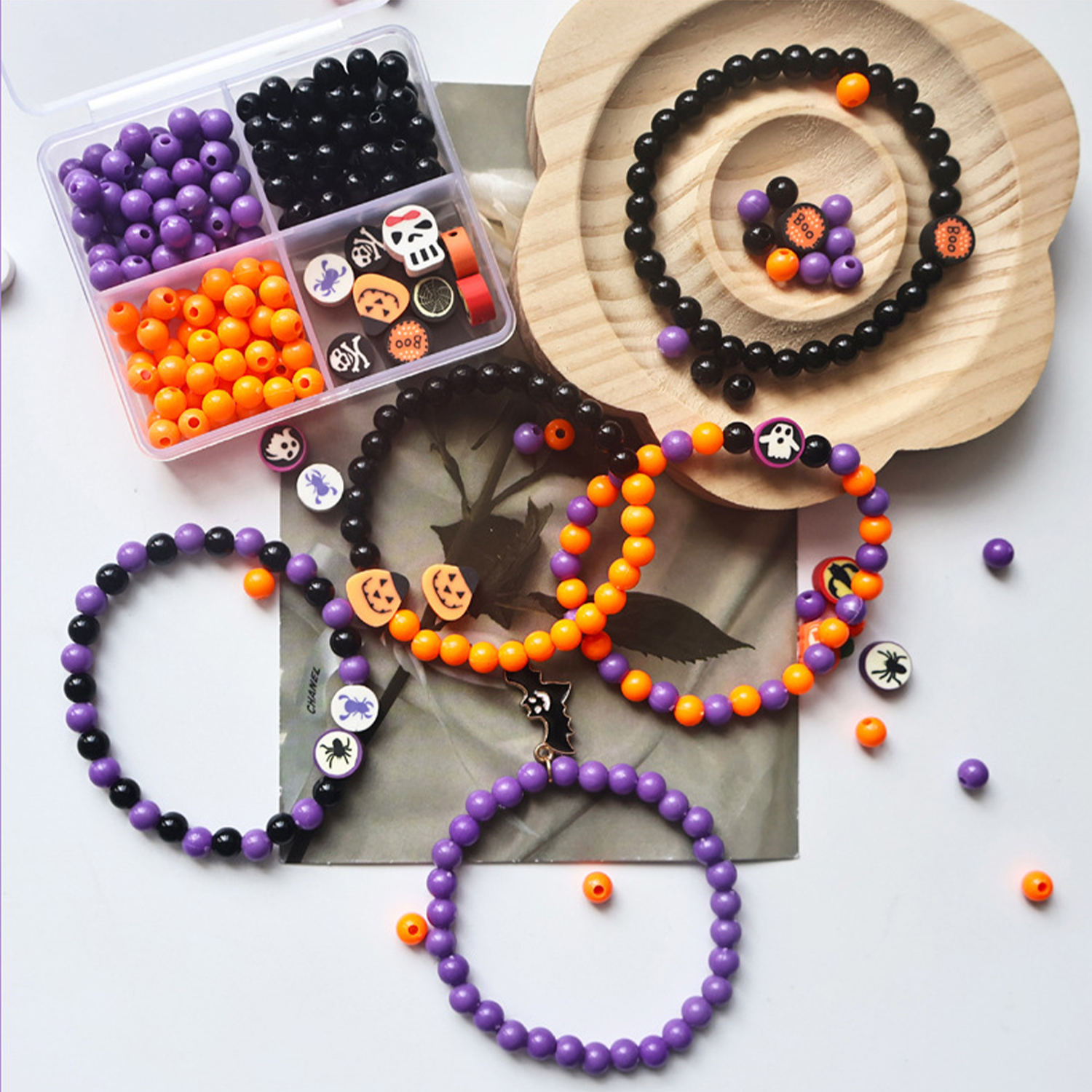 Halloween 4 grid beading set,  - Bead Bracelet Men avis et prix