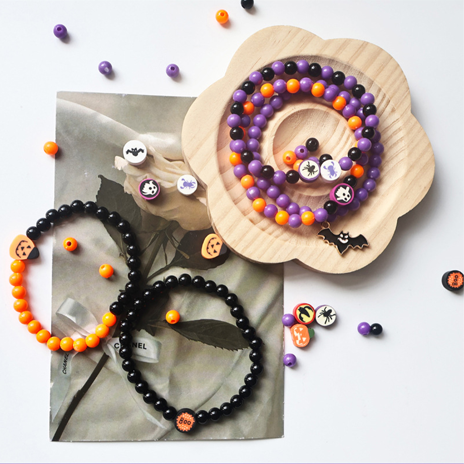 Halloween 4 grid beading set,  - Bead Bracelet Men avis et prix