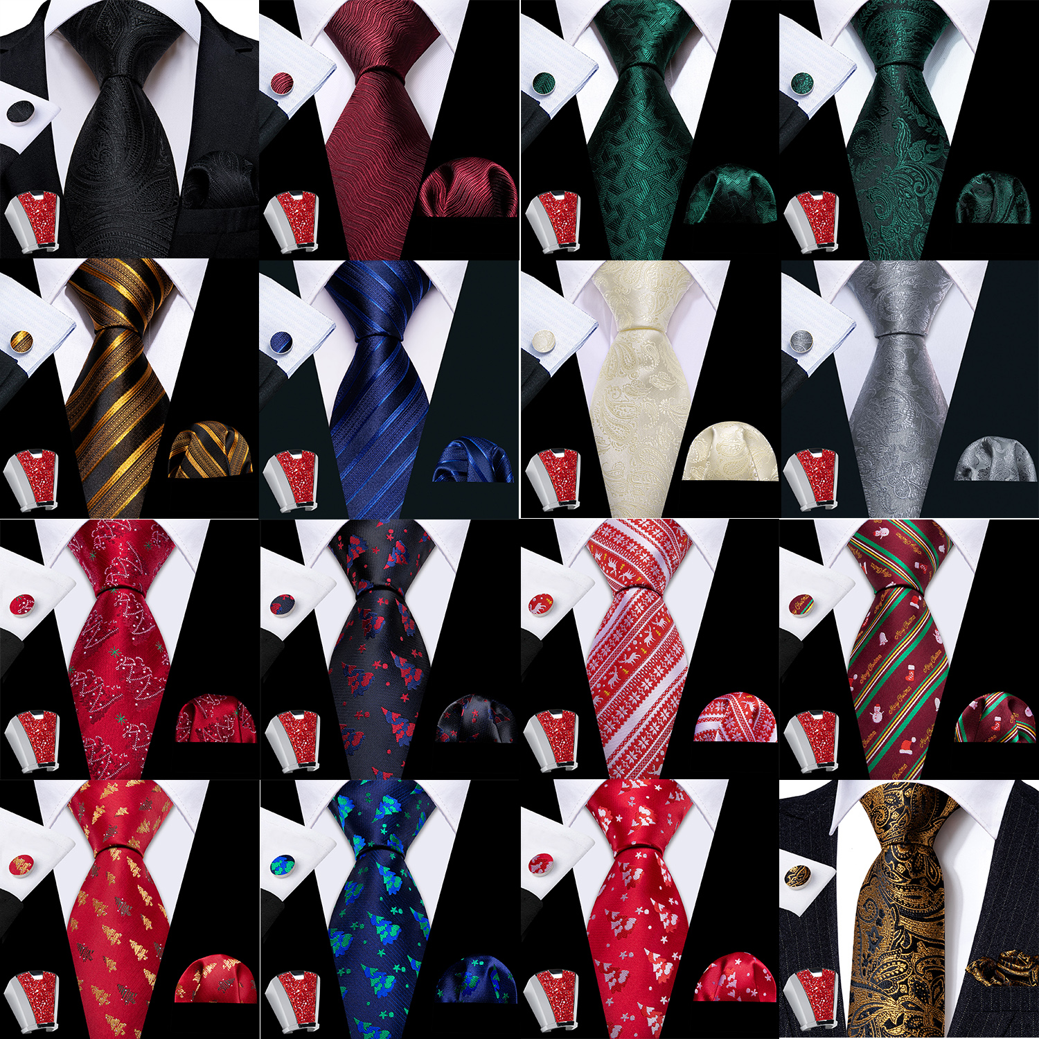 5pcs/Set Mens Ties for Men wit - Cufflink Box Set avis et prix