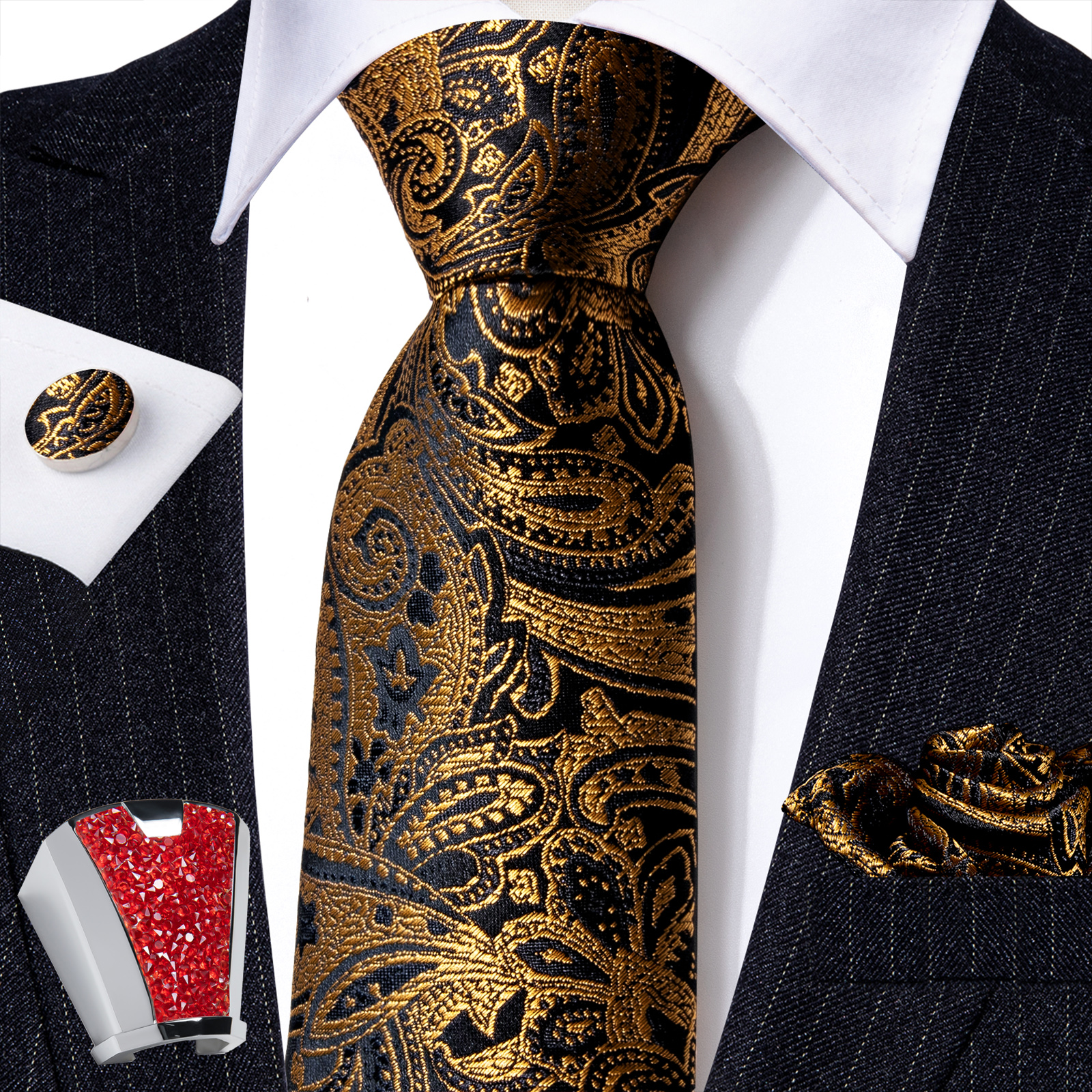 5pcs/Set Mens Ties for Men wit - Cufflink Box Set avis et prix