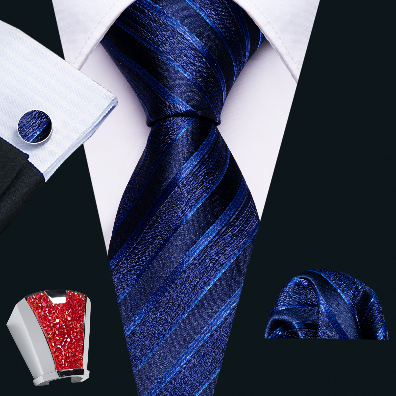 5pcs/Set Mens Ties for Men wit - Cufflink Box Set avis et prix