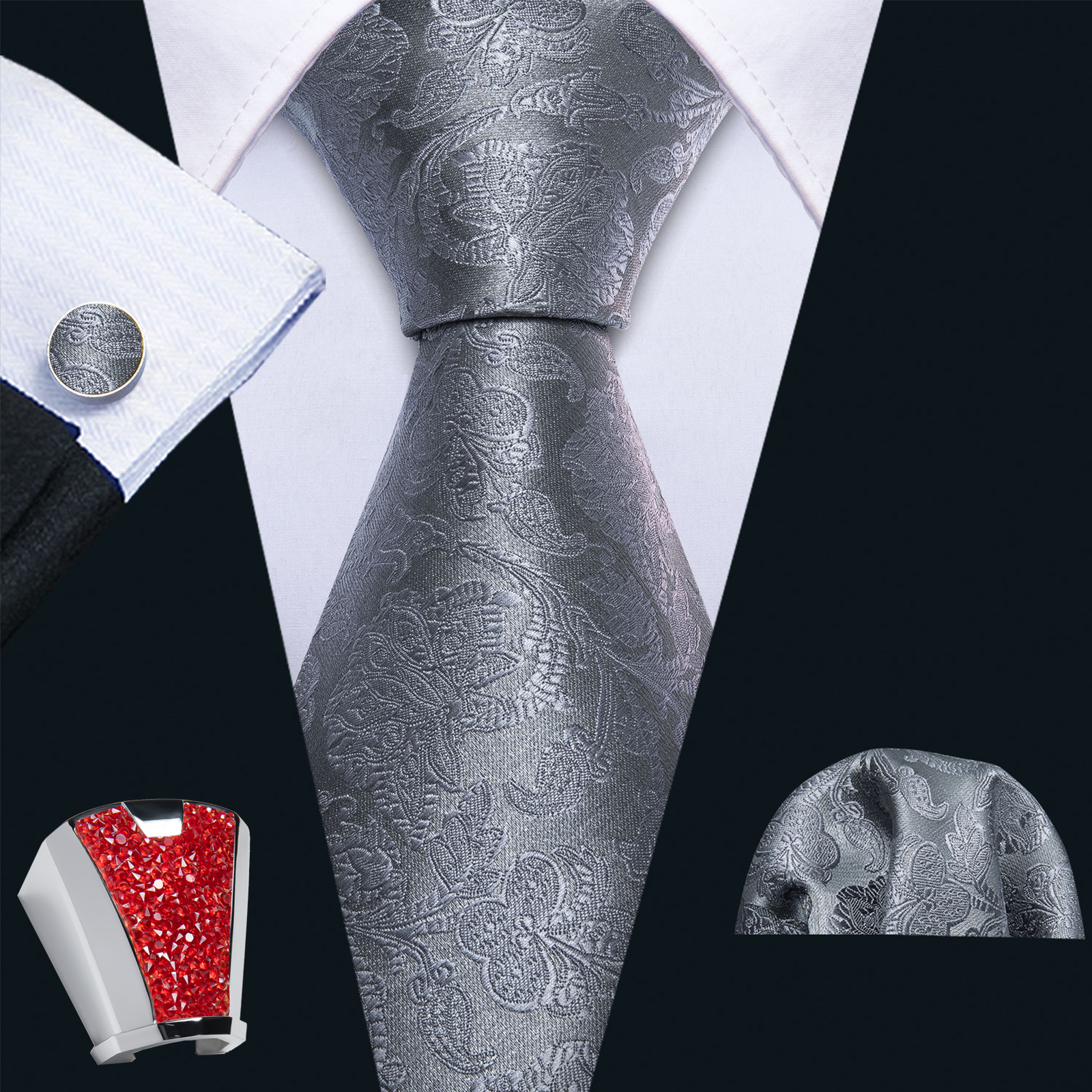 5pcs/Set Mens Ties for Men wit - Cufflink Box Set avis et prix