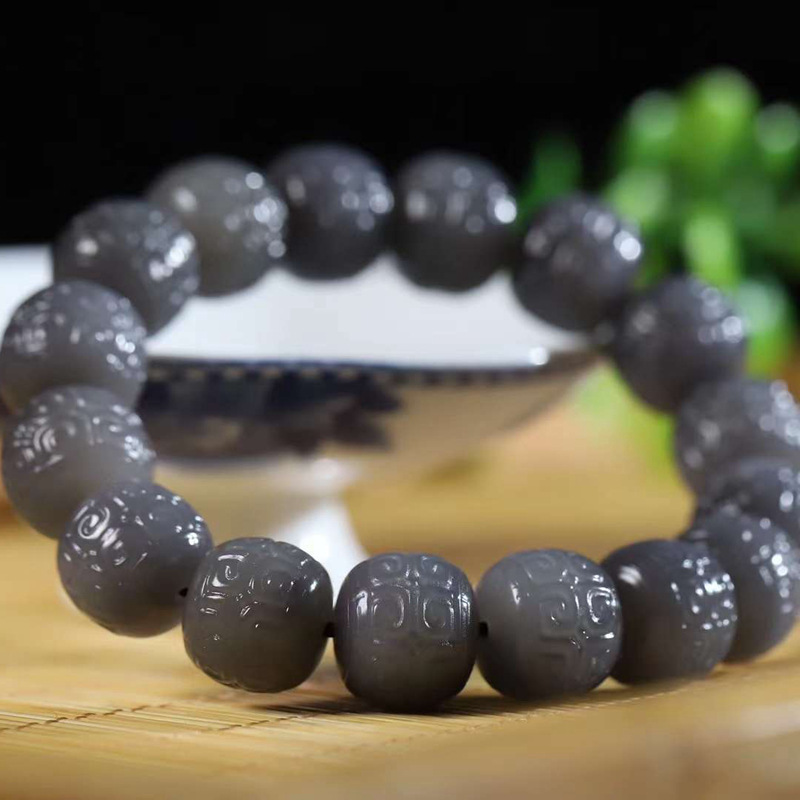 Natural Hetian Jade Qinghai Ol - Bead Bracelet Men avis et prix