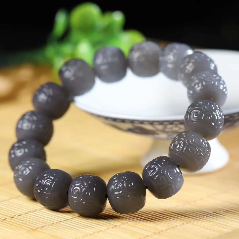 Natural Hetian Jade Qinghai Ol - Bead Bracelet Men avis et prix