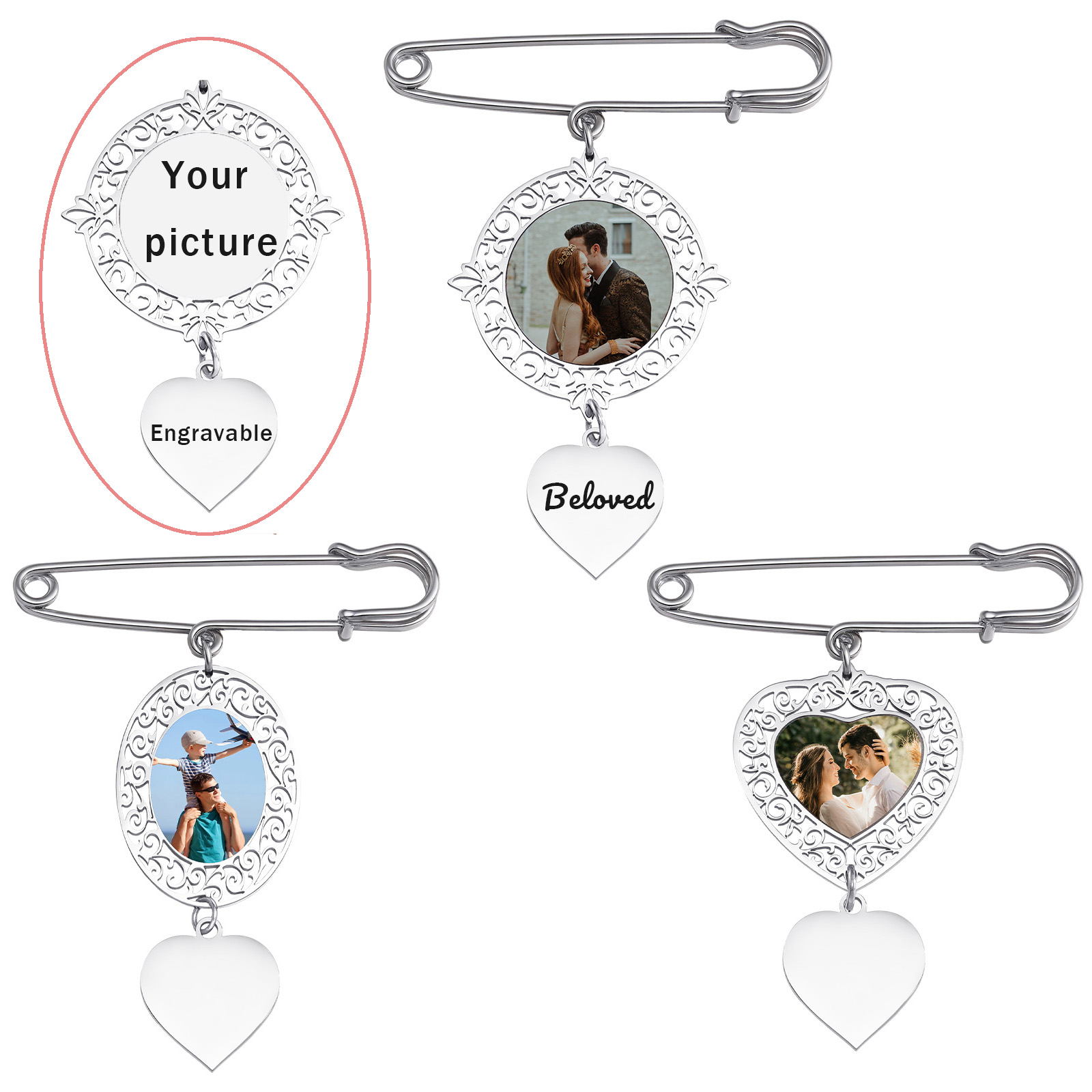 Custom Picture Badge Brooches  - Men'S Accessories Office avis et prix