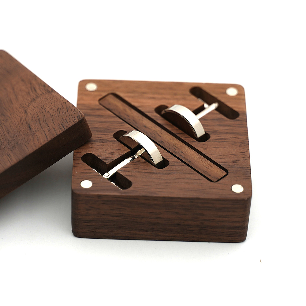 Custom Engraved Wooden Groom A - Cufflink Box Set avis et prix