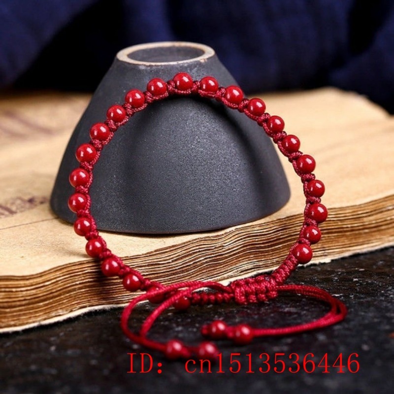 Customized Natural Red Cinnaba - Bead Bracelet Men avis et prix
