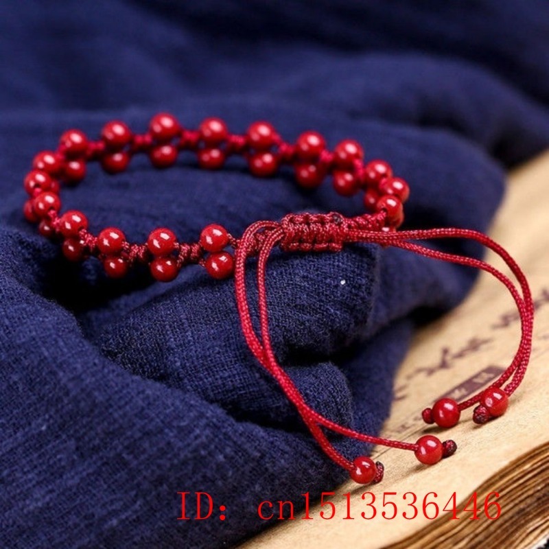 Customized Natural Red Cinnaba - Bead Bracelet Men avis et prix