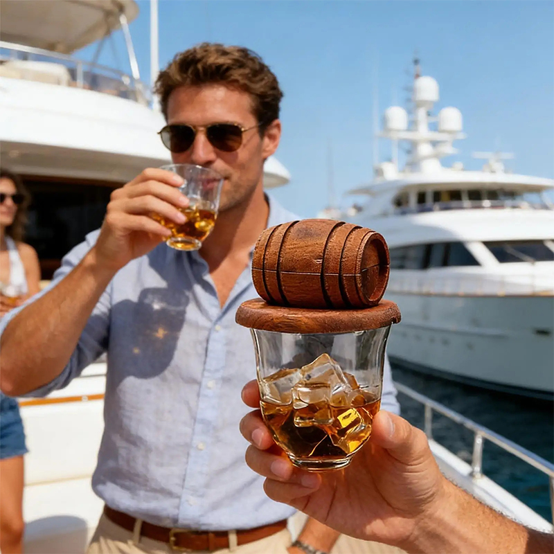 Wooden Barrel Whiskey Cocktail - Men'S Accessories Tray avis et prix