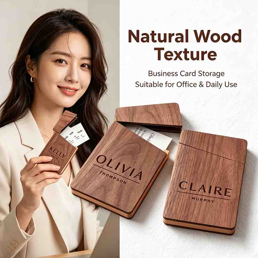 Business Card Holder Wooden Of - Men'S Accessories Office avis et prix