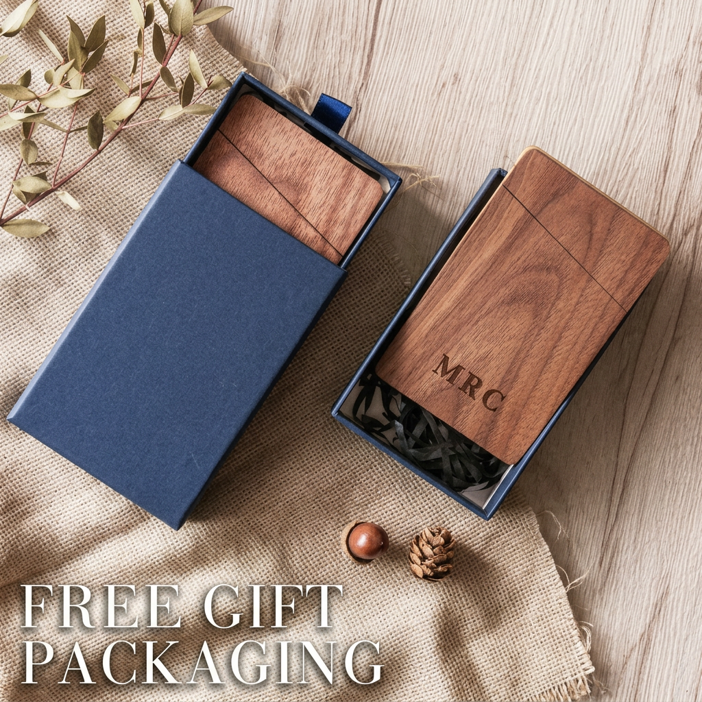 Business Card Holder Wooden Of - Men'S Accessories Office avis et prix