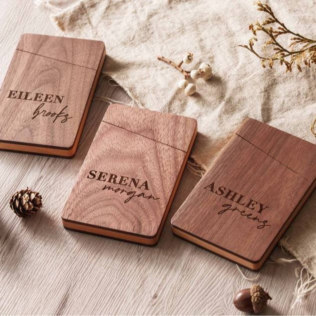 Business Card Holder Wooden Of - Men'S Accessories Office avis et prix