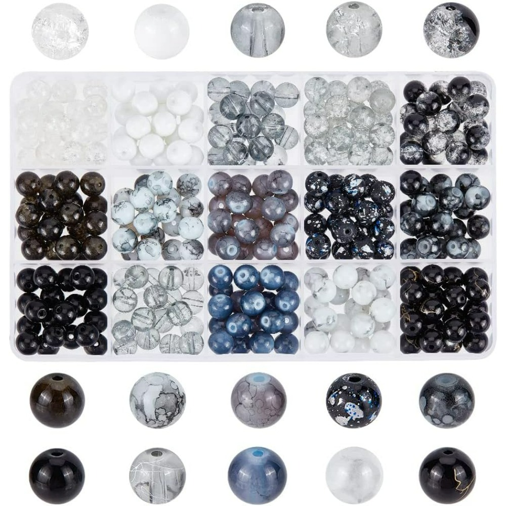 300pcs 8mm Black Glass Beads 1 - Men Accessories Bracelet avis et prix