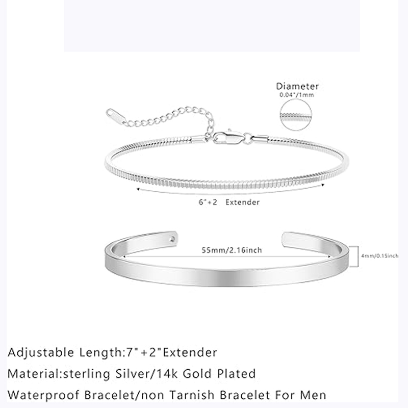 Stackable Bracelets for Men, 9 - Cufflink Box Set avis et prix