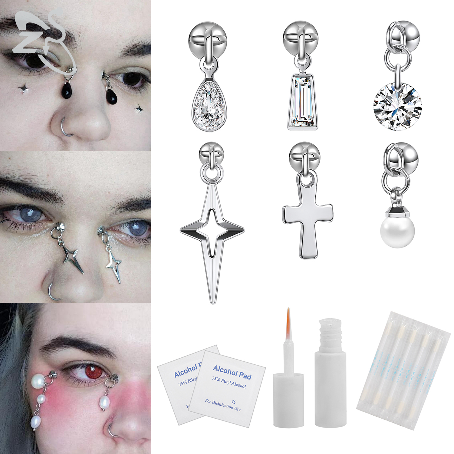 ZS 1 Set Fake Eyebrow Ring Men - Men Accessories Ring avis et prix