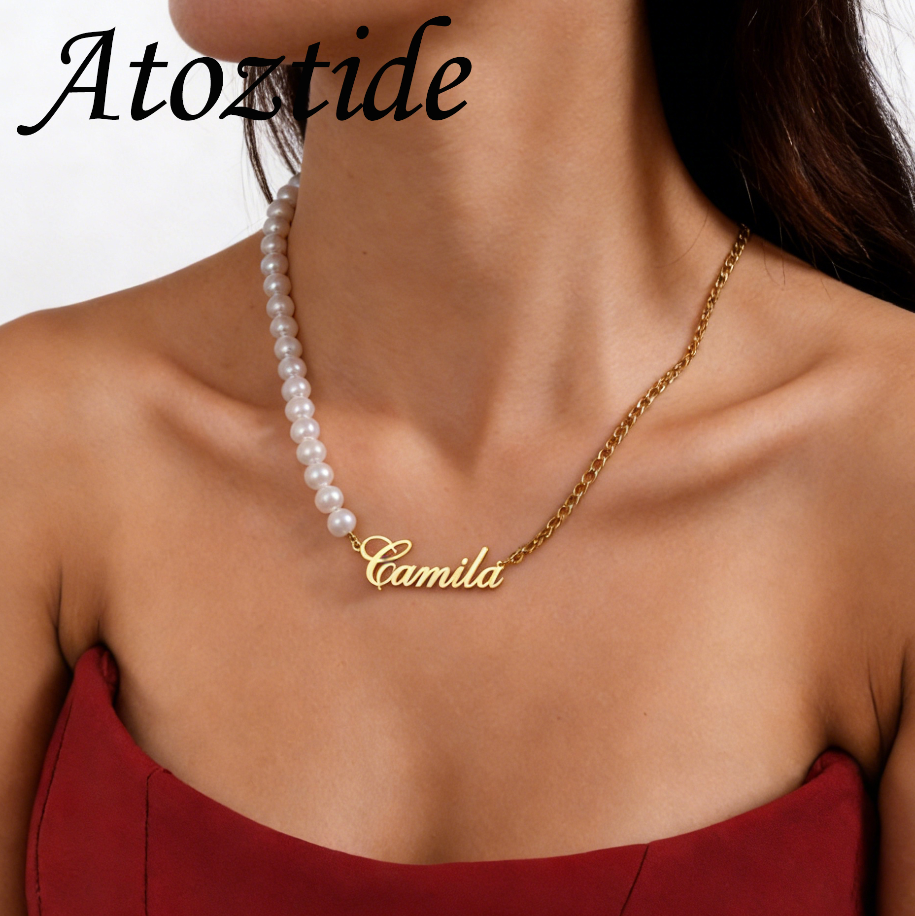 Atoztide Custom Name Necklace  - Bead Bracelet Men avis et prix